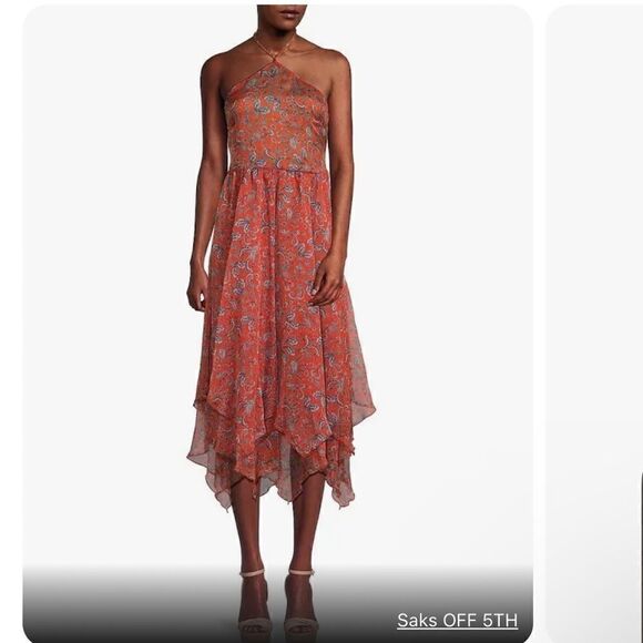 MISA Adele Dress in Aranciatta Paisley FLAWED SMALL - Picture 2 of 15